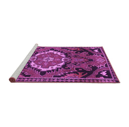 Sideview of Machine Washable Medallion Purple Traditional Area Rugs, wshtr3786pur