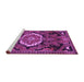 Sideview of Machine Washable Medallion Purple Traditional Area Rugs, wshtr3786pur