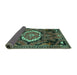 Sideview of Medallion Turquoise Traditional Rug, tr3786turq