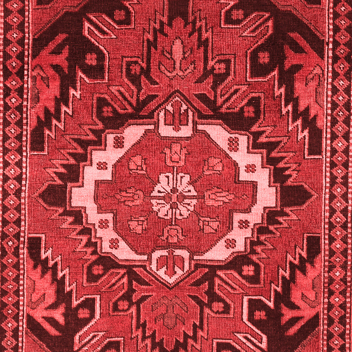 Machine Washable Medallion Red Traditional Rug, wshtr3786red