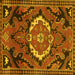 Square Medallion Yellow Traditional Rug, tr3786yw