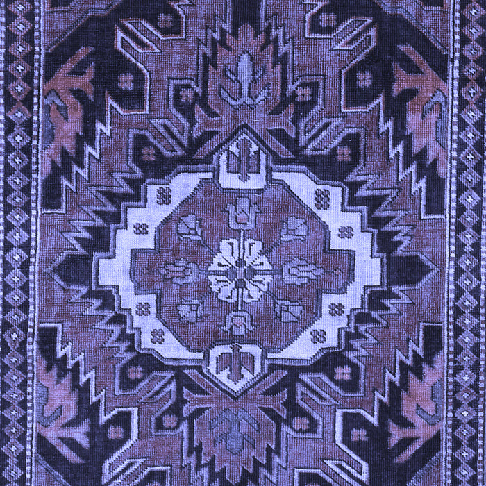 Machine Washable Medallion Blue Traditional Rug, wshtr3786blu