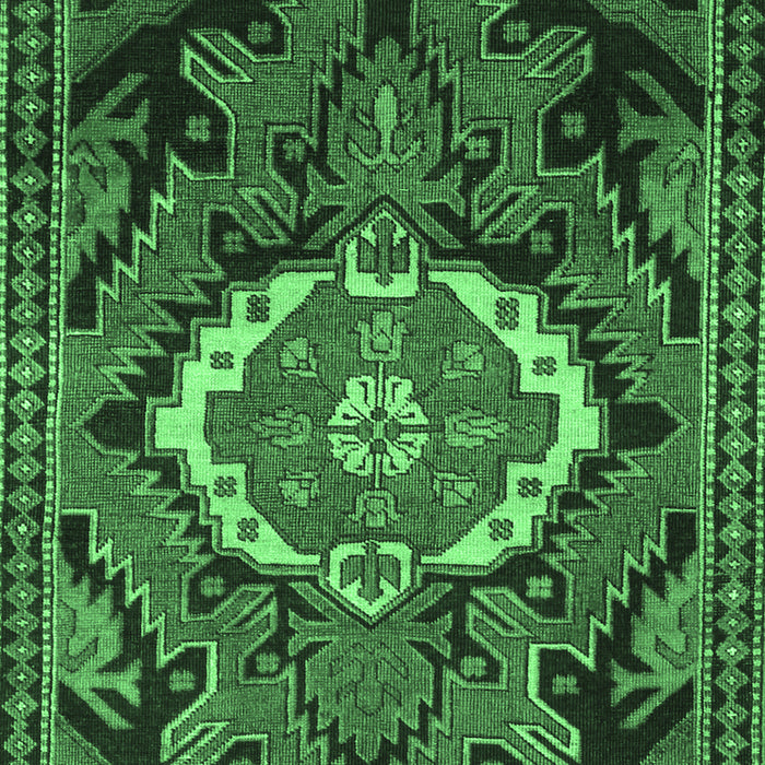 Medallion Emerald Green Traditional Rug, tr3786emgrn