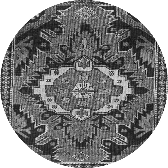Machine Washable Medallion Gray Traditional Rug, wshtr3786gry
