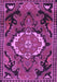 Machine Washable Medallion Purple Traditional Area Rugs, wshtr3786pur