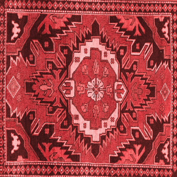 Machine Washable Medallion Red Traditional Rug, wshtr3786red