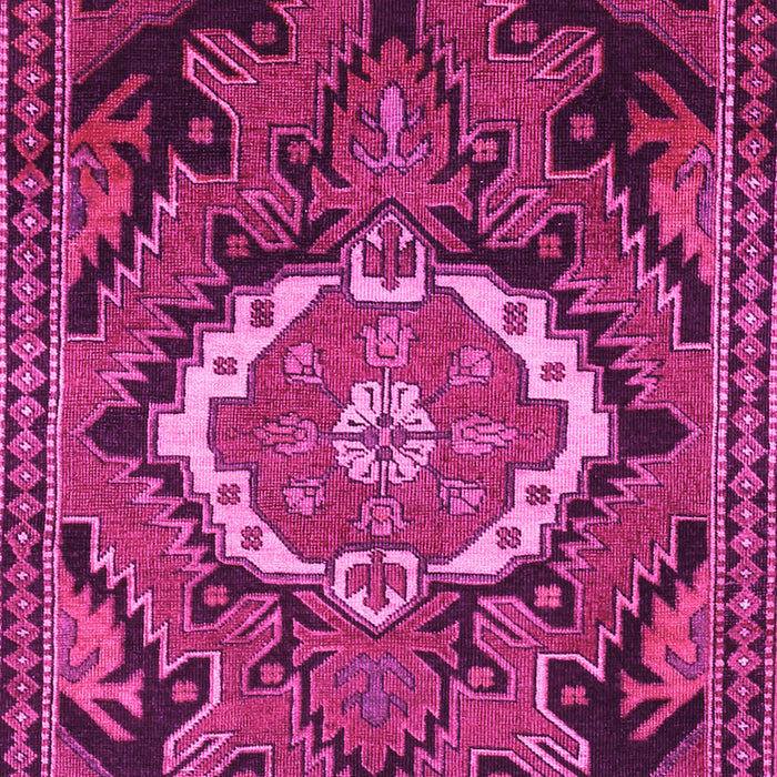 Machine Washable Medallion Pink Traditional Rug, wshtr3786pnk