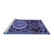 Sideview of Machine Washable Medallion Blue Traditional Rug, wshtr3786blu