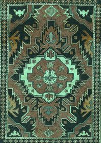 Medallion Turquoise Traditional Rug, tr3786turq