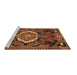 Sideview of Machine Washable Medallion Brown Traditional Rug, wshtr3786brn