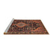 Sideview of Machine Washable Traditional Gold Brown Rug, wshtr3787