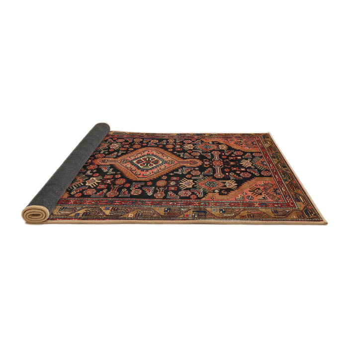 Sideview of Traditional Gold Brown Persian Rug, tr3787