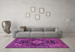 Machine Washable Persian Purple Traditional Area Rugs in a Living Room, wshtr3787pur