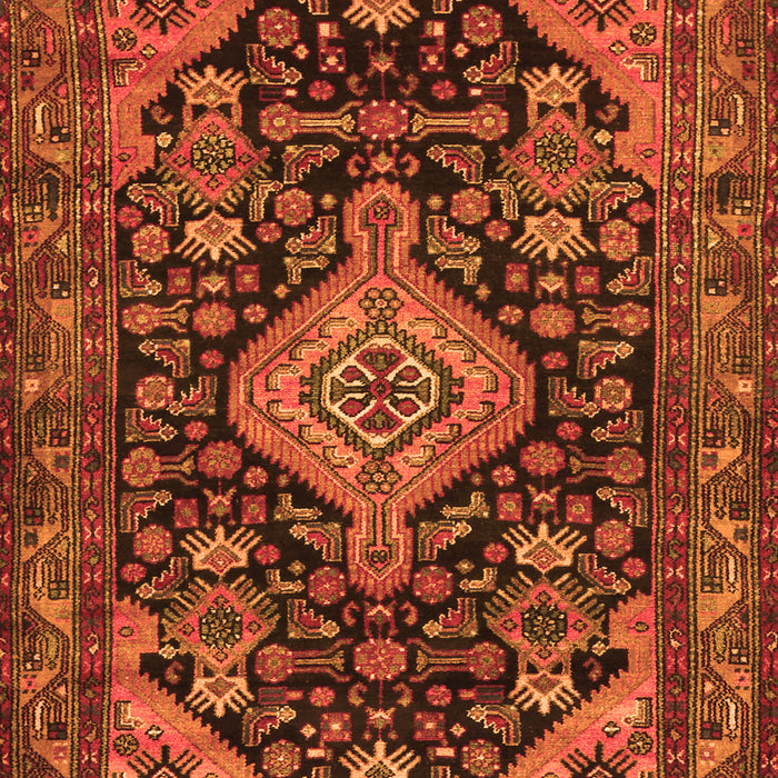 Serging Thickness of Machine Washable Persian Orange Traditional Area Rugs, wshtr3787org