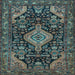 Square Persian Light Blue Traditional Rug, tr3787lblu