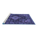 Sideview of Machine Washable Persian Blue Traditional Rug, wshtr3787blu