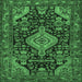 Square Persian Emerald Green Traditional Rug, tr3787emgrn