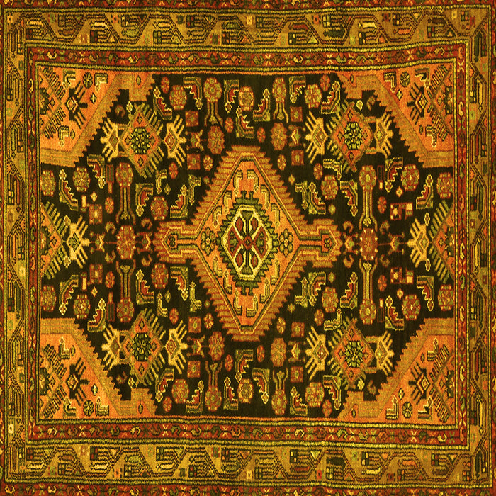 Square Persian Yellow Traditional Rug, tr3787yw