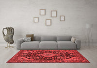 Machine Washable Persian Red Traditional Rug, wshtr3787red