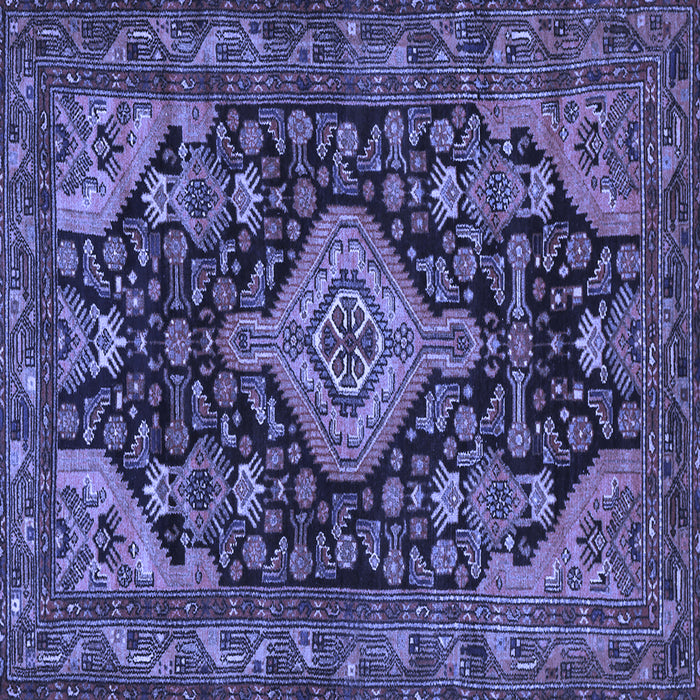 Square Machine Washable Persian Blue Traditional Rug, wshtr3787blu