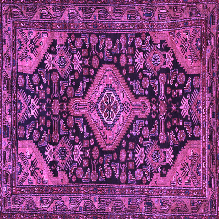 Square Machine Washable Persian Purple Traditional Area Rugs, wshtr3787pur
