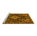 Sideview of Machine Washable Persian Yellow Traditional Rug, wshtr3787yw