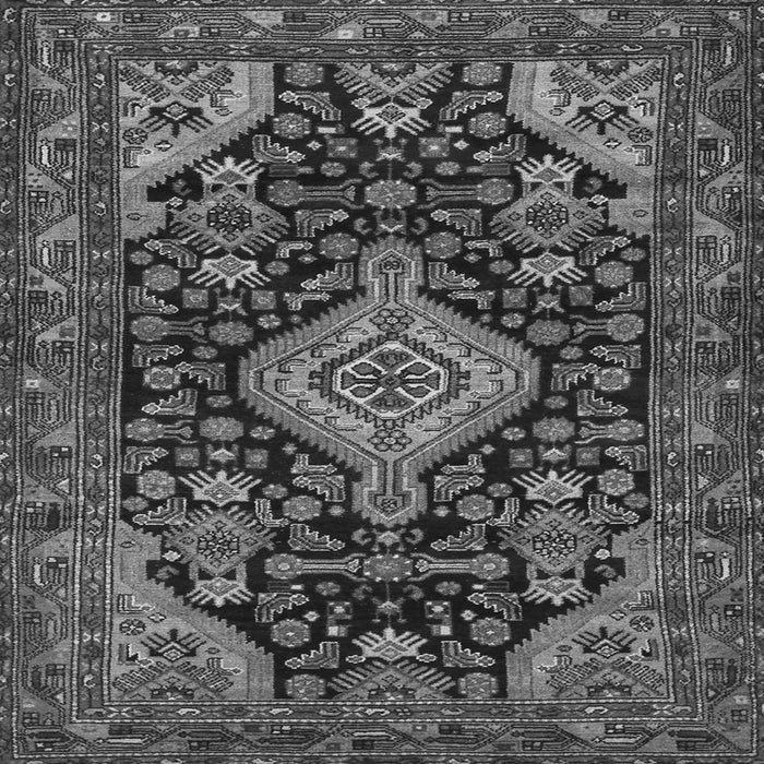 Round Machine Washable Persian Gray Traditional Rug, wshtr3787gry