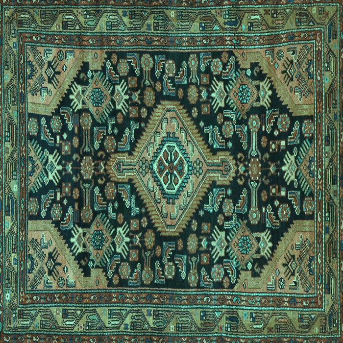 Square Persian Turquoise Traditional Rug, tr3787turq