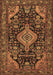 Machine Washable Persian Brown Traditional Rug, wshtr3787brn