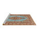 Sideview of Machine Washable Traditional Sage Green Rug, wshtr3788