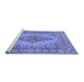 Sideview of Machine Washable Persian Blue Traditional Rug, wshtr3788blu