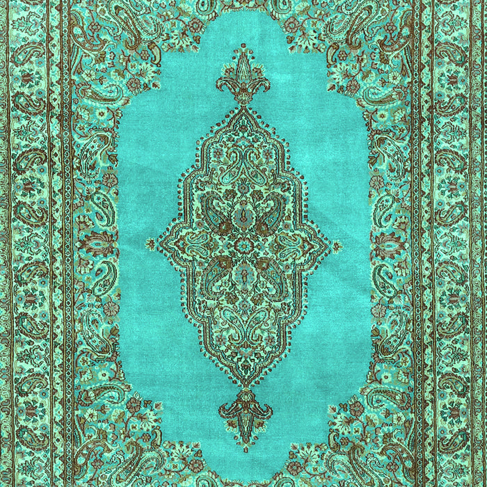 Machine Washable Persian Turquoise Traditional Area Rugs, wshtr3788turq