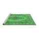 Sideview of Machine Washable Persian Emerald Green Traditional Area Rugs, wshtr3788emgrn