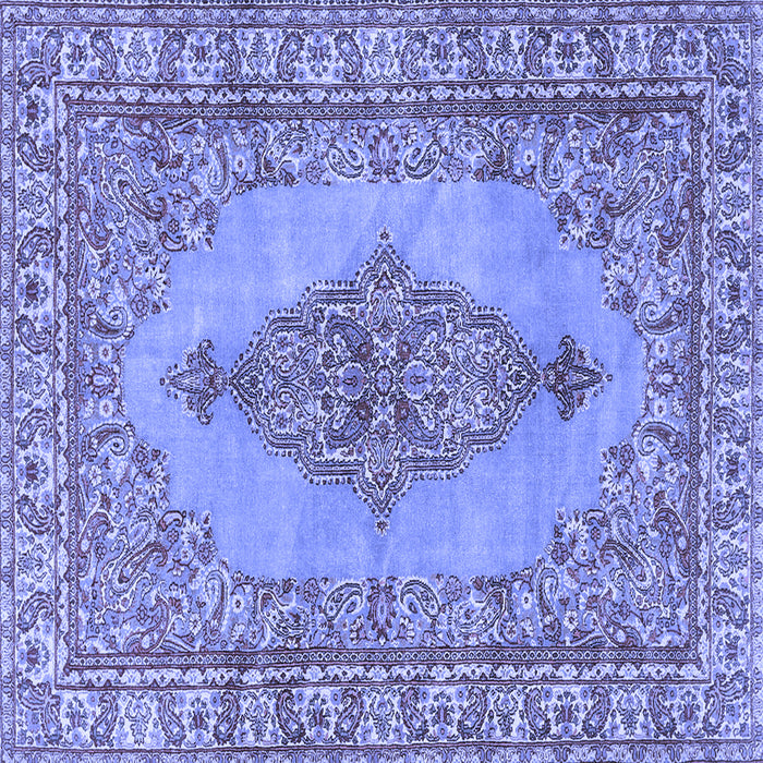 Square Persian Blue Traditional Rug, tr3788blu