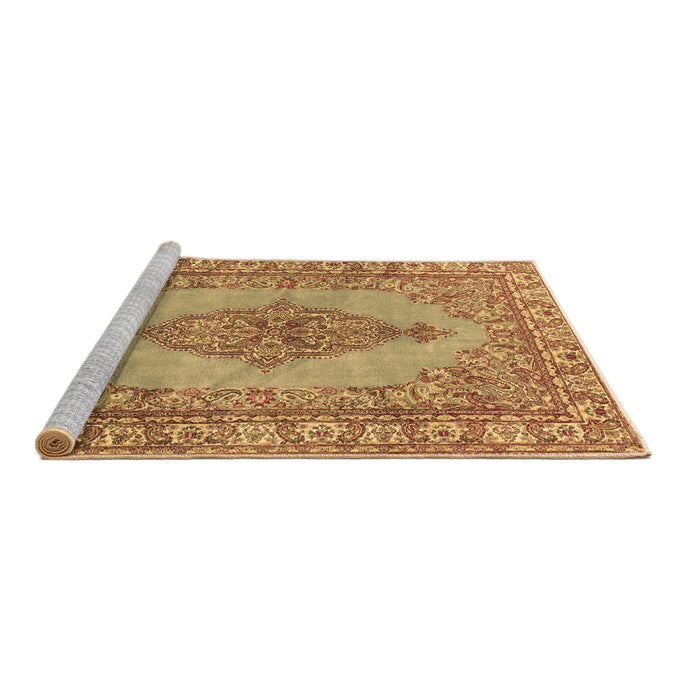 Sideview of Machine Washable Persian Brown Traditional Rug, wshtr3788brn
