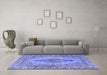 Machine Washable Persian Blue Traditional Rug in a Living Room, wshtr3788blu