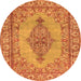 Square Persian Orange Traditional Rug, tr3788org