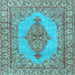 Square Persian Light Blue Traditional Rug, tr3788lblu