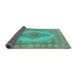 Sideview of Persian Turquoise Traditional Rug, tr3788turq