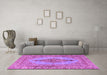 Machine Washable Persian Purple Traditional Area Rugs in a Living Room, wshtr3788pur