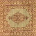 Square Persian Brown Traditional Rug, tr3788brn