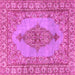 Square Machine Washable Persian Pink Traditional Rug, wshtr3788pnk