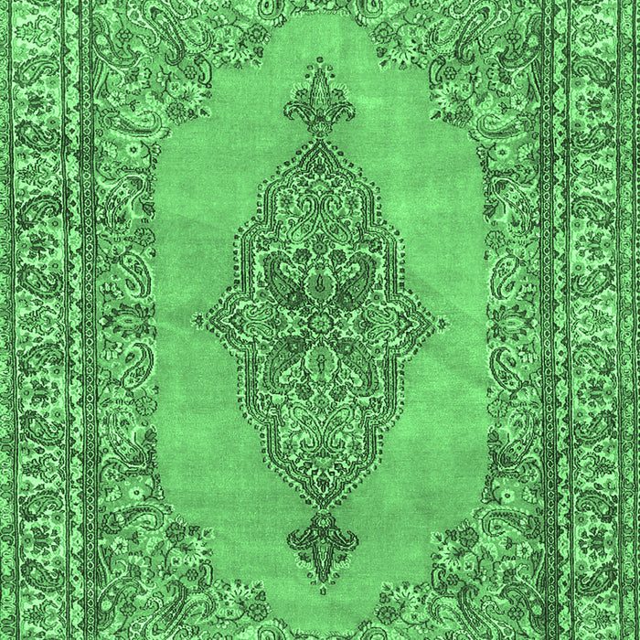 Machine Washable Persian Emerald Green Traditional Area Rugs, wshtr3788emgrn