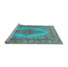 Sideview of Machine Washable Persian Light Blue Traditional Rug, wshtr3788lblu