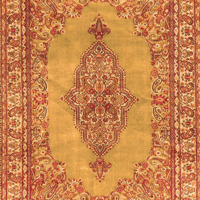 Serging Thickness of Machine Washable Persian Orange Traditional Area Rugs, wshtr3788org