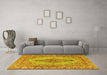 Machine Washable Persian Yellow Traditional Rug in a Living Room, wshtr3788yw