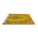 Sideview of Machine Washable Persian Yellow Traditional Rug, wshtr3788yw