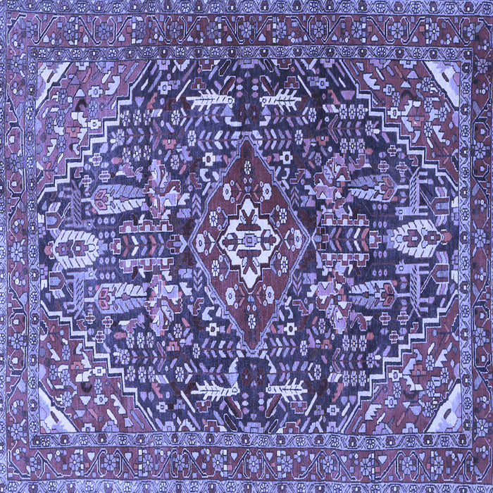 Square Persian Blue Traditional Rug, tr3789blu