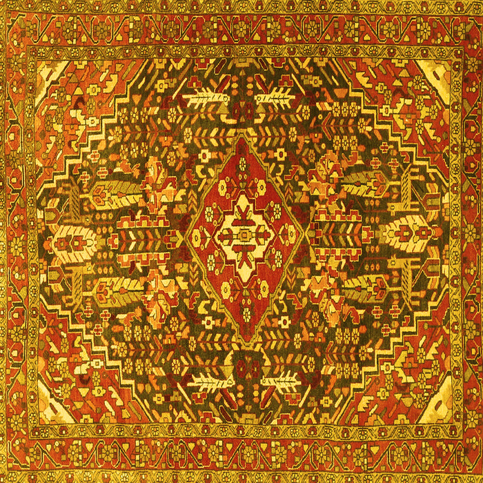 Square Persian Yellow Traditional Rug, tr3789yw