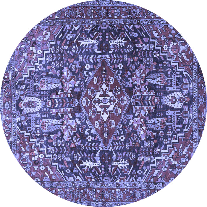 Round Persian Blue Traditional Rug, tr3789blu